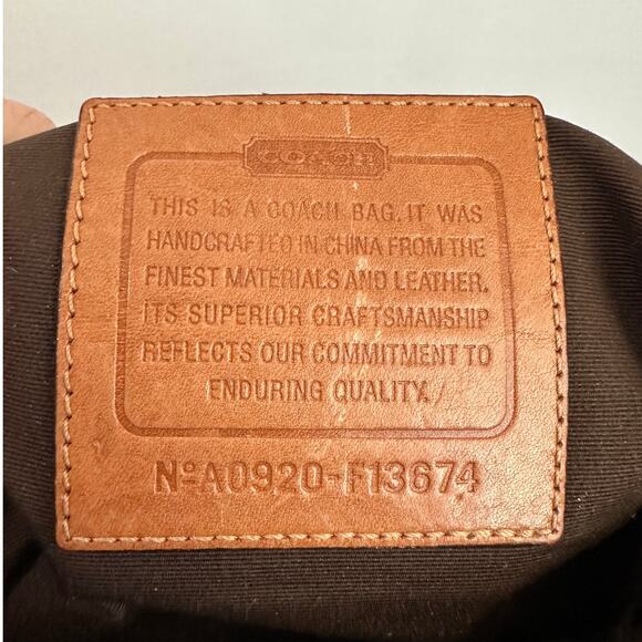 COACH Signature 2 Way‎ Shoulder Crossbody Bag Canvas Leather F13674 Brown - Picture 5 of 12